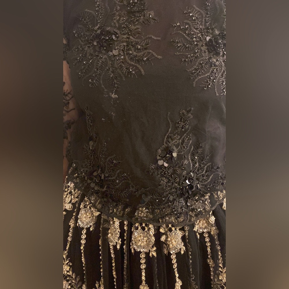 black pakistani long dress beautiful fashion skirt - Picture 2 of 11